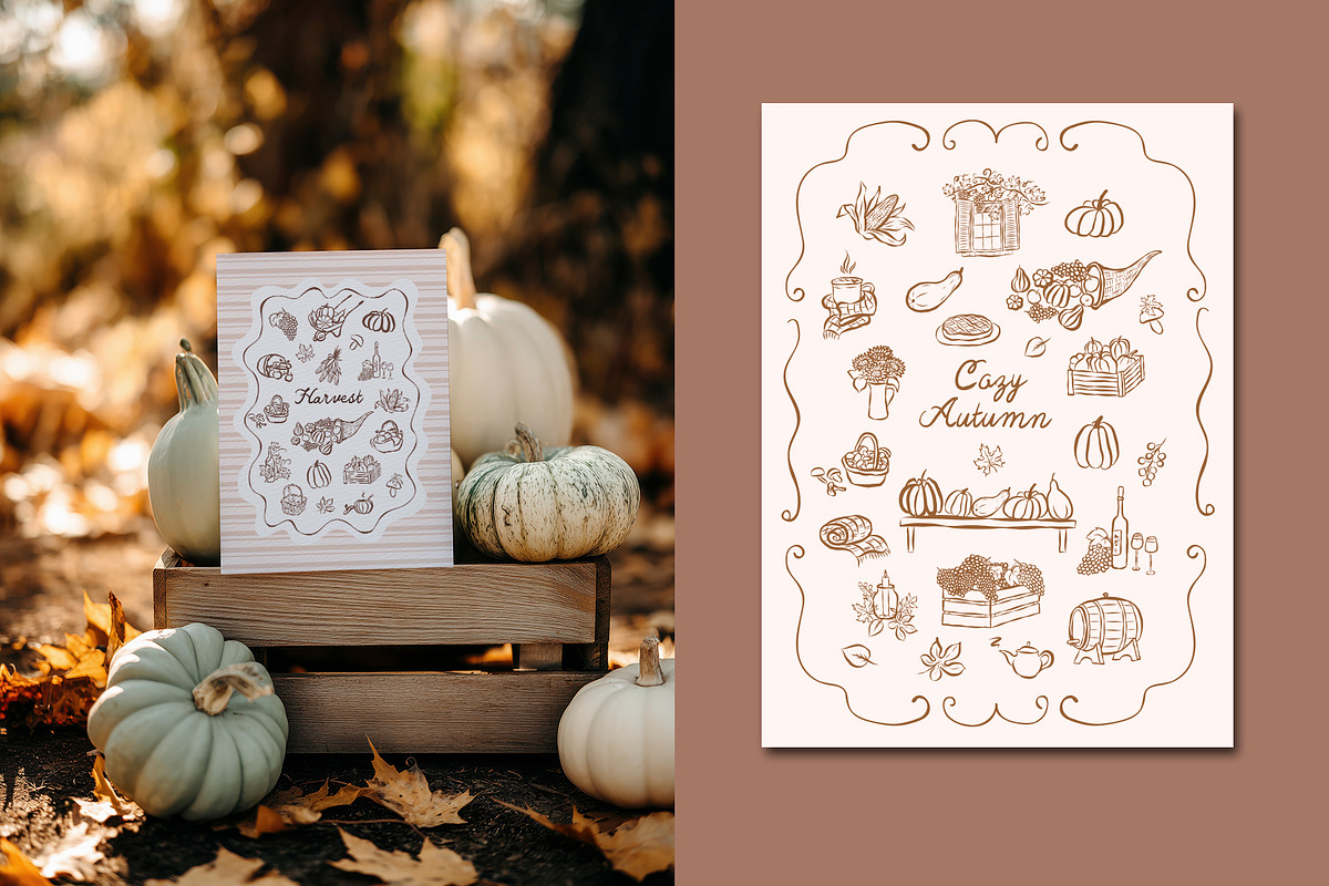Warm & Whimsy Autumn Hand-Drawn Fall, a Seasonal Illustration by Designwork (Photo 6 of 8)