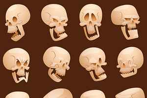 Pirate Skull Cartoon Faces Vector