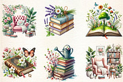Spring Books Lover, a Seasonal Illustration by DreamArtGraphic (Thumbnail 2 of 5)