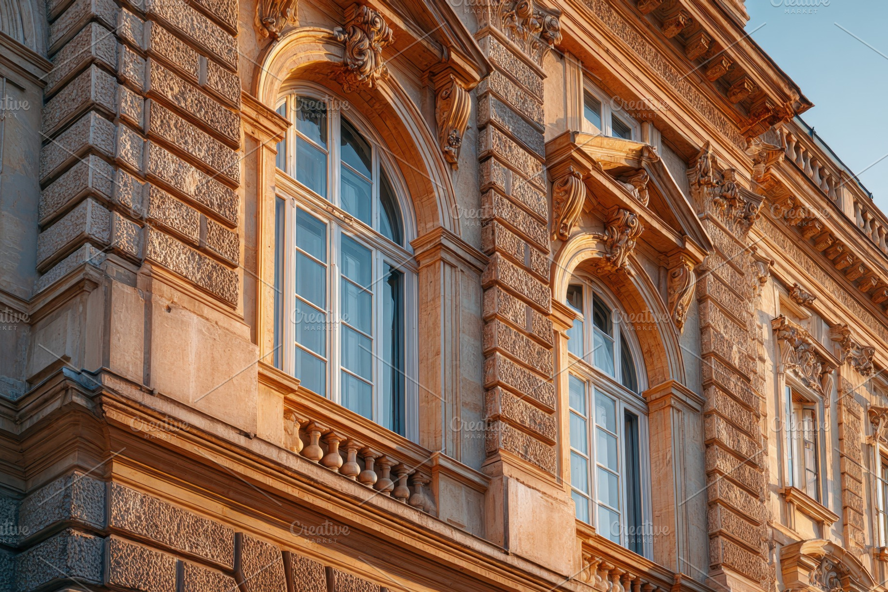 Ornate architectural details of a historic building, an Architecture Photo by AlyaAnd