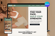 Women's Fitness Coaching Website, a Landing Page Template by thecyella.co (Thumbnail 1 of 4)