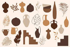 Vases, Pots And Plants Clipart