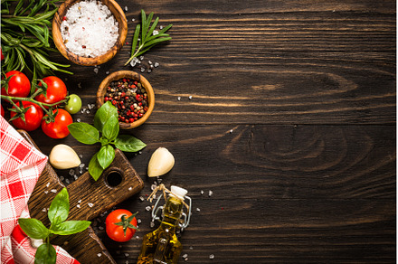 Food cooking background top view., a Food & Drink Photo by Nadia-nb