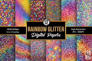 Rainbow Glitter Seamless Backgrounds