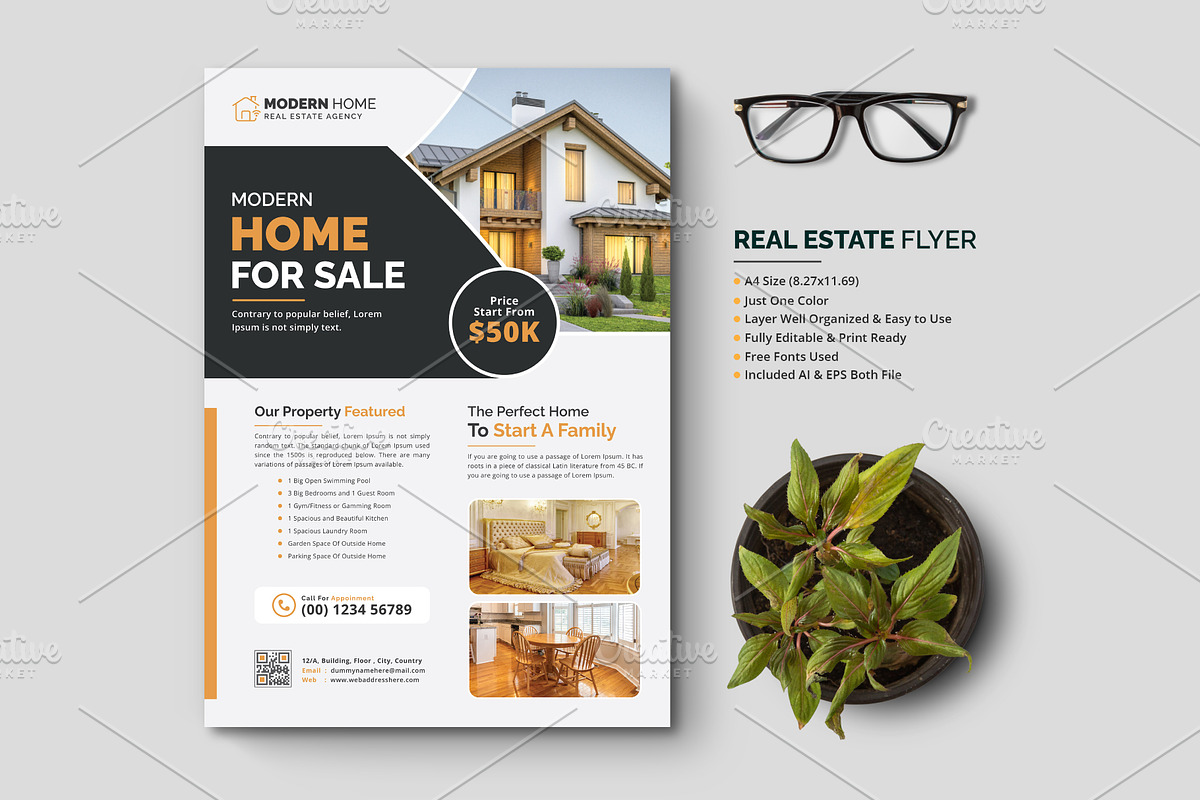 Real Estate Flyer, a Flyer Template by GraphicsBurg (Photo 1 of 2)