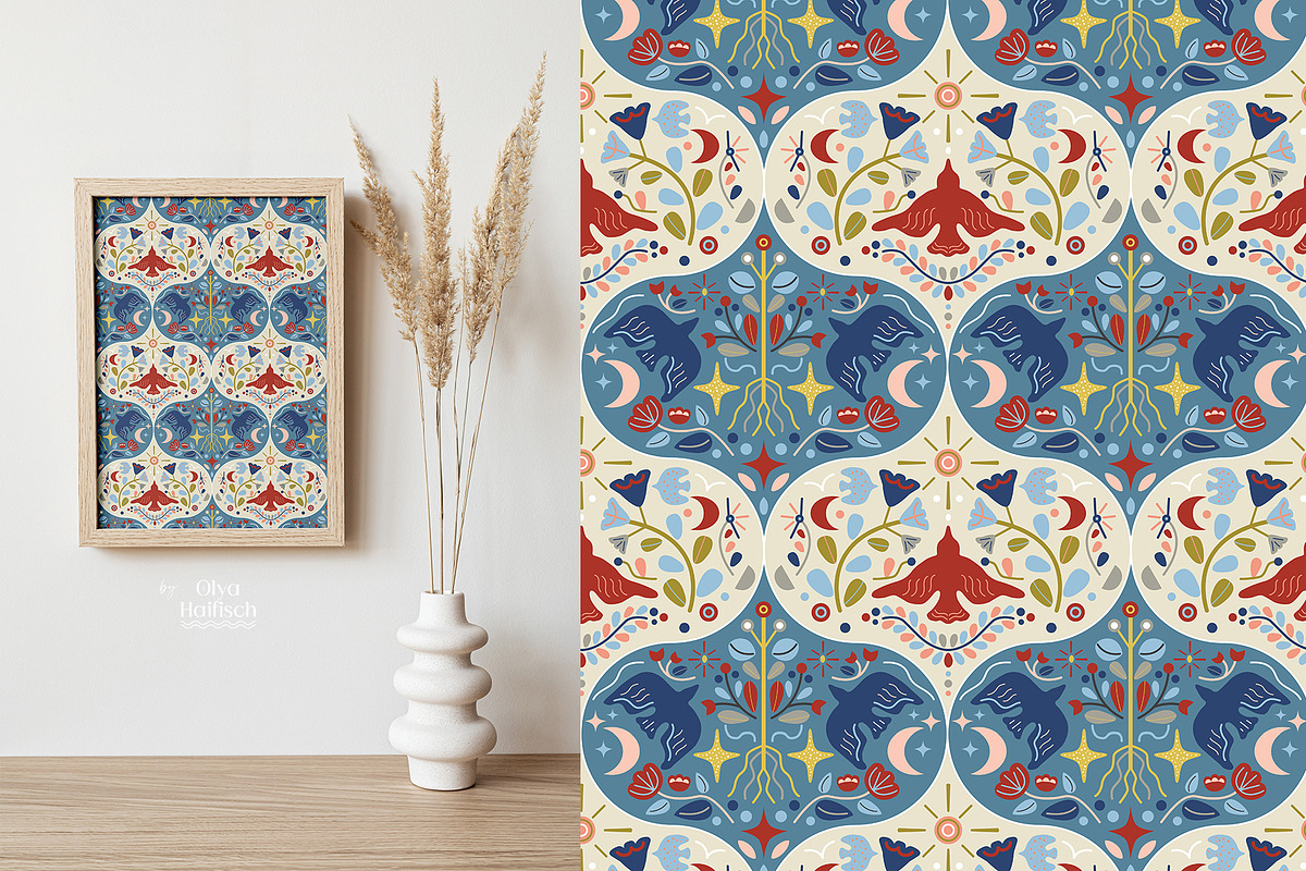 Scandinavian Seamless Pattern, a Pattern Graphic by Olya Haifisch (Photo 3 of 7)