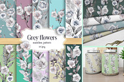 Gray roses, botanical seamless, a Pattern Graphic by NastiaDesignsPrints (Thumbnail 1 of 9)