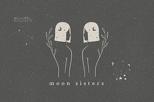 MOON GIRLS / Illustration Png Vector