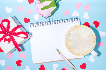 Valentine day simple flatlay background, a Holiday Photo by Rimma