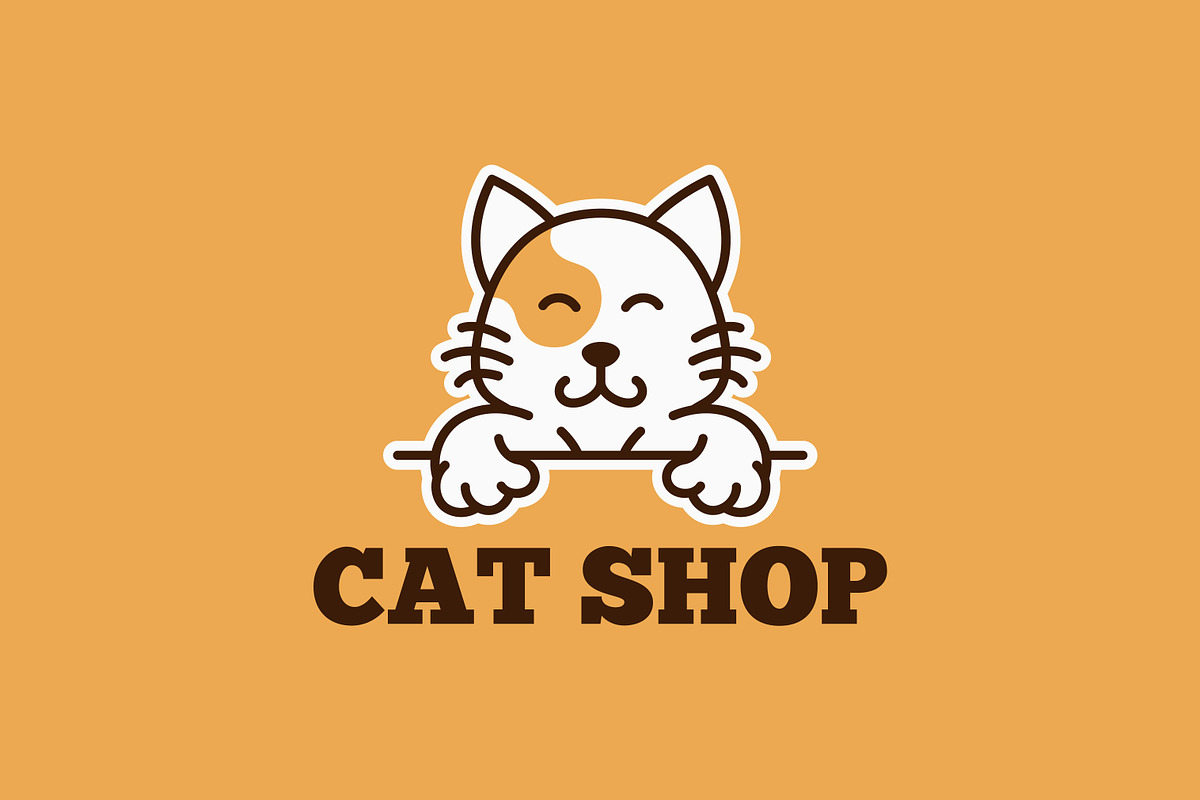 Cute Cat Icon Logo Linear Style, a Branding & Logo Template by Signatoro (Photo 2 of 3)