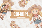 Lovely Cowgirl Kid Cute Cartoon Art, a Person Illustration by Gohsantosa (Thumbnail 1 of 4)