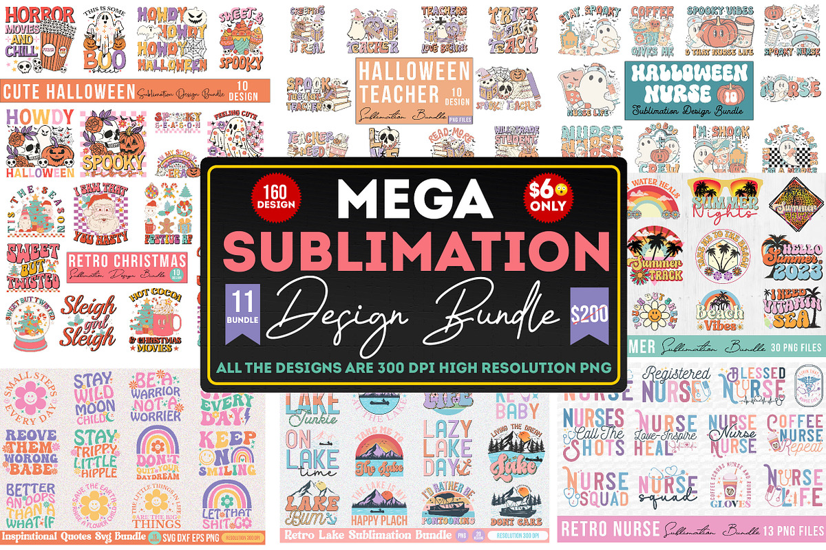 Mega Sublimation Design Bundle, a Seasonal Illustration by Craft Nest (Photo 1 of 10)