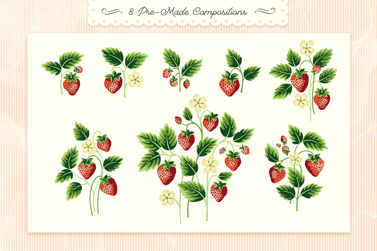 Cottage Strawberry Clipart & Pattern, a Pattern Graphic by PATTERNS etc. (Photo 12 of 16)