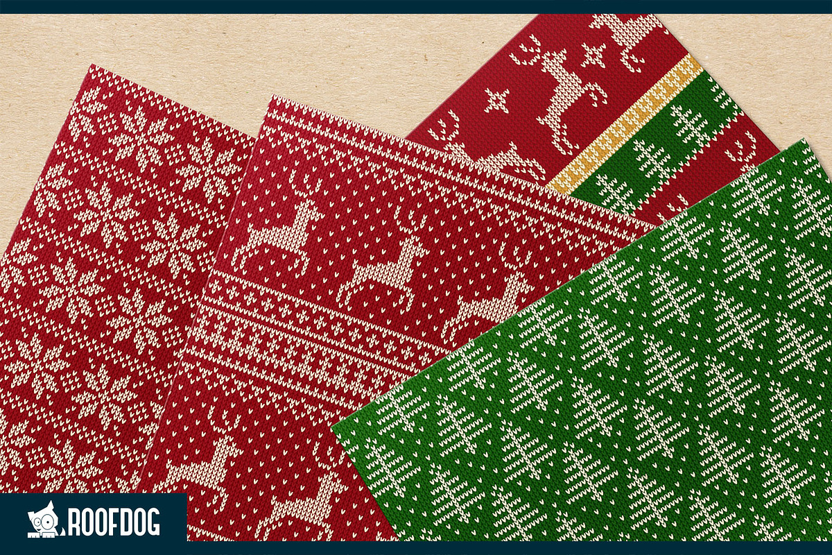 Ugly Christmas sweater pattern, a Pattern Graphic by Roofdog Design