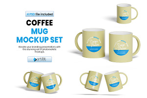 Editable Coffee Mug Mockup Set, a Packaging Mockup by artBit Design Studio