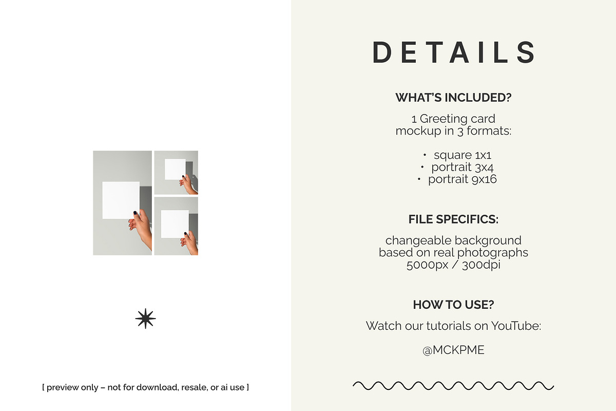 Square greeting card in hand mockup, a Merchandise Mockup by MCKP*ME (Photo 2 of 5)