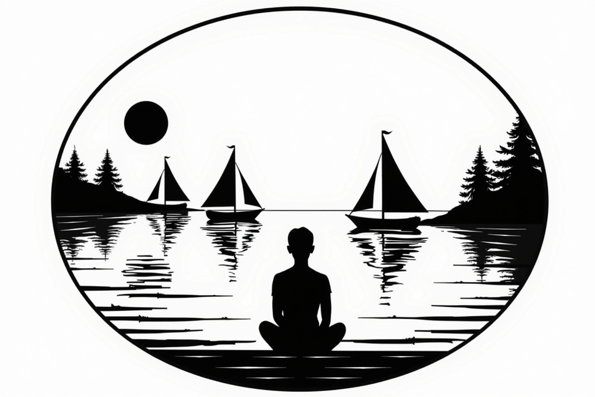 Lake Meditation & Sailing Set, an Illustration by BIPLOB EXPERT (Photo 5 of 9)