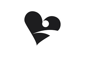Modern heart logo with human figure