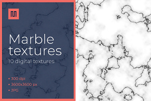 Marble texture - black/white bundle