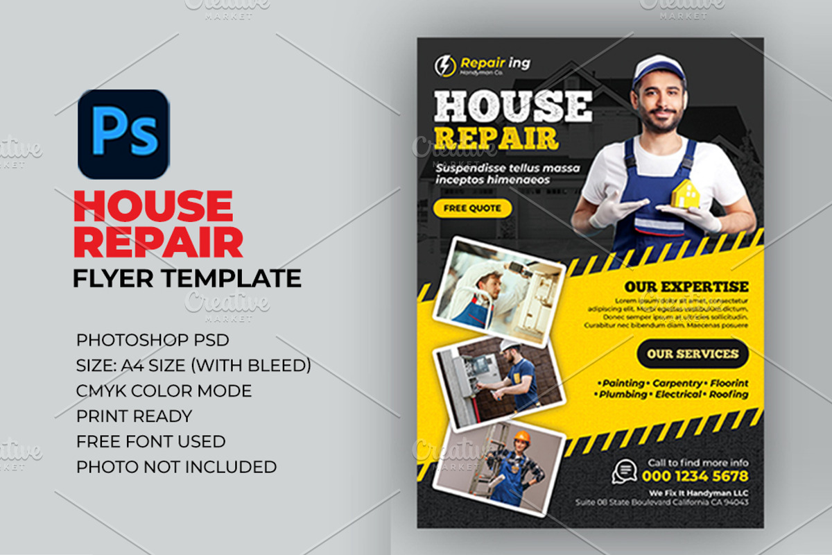 House Repair Flyer Template Bundle, a Flyer Template by Artonix (Photo 5 of 5)