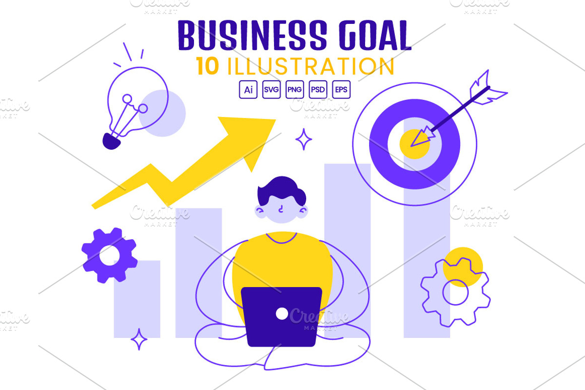 10 Business Goal Vector Illustration, a Finance Illustration by denayunebgt (Photo 1 of 4)