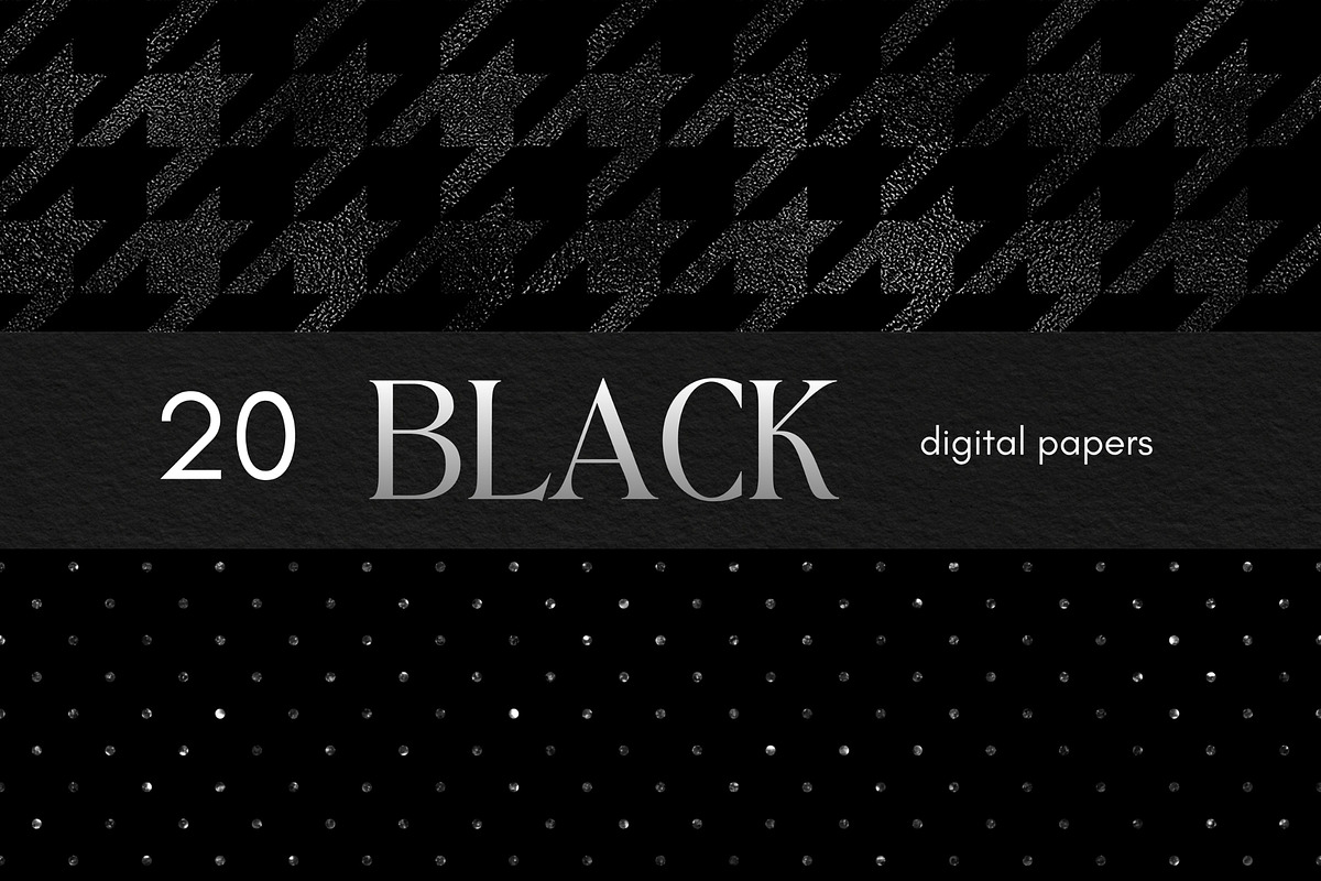Black Seamless Digital Papers, a Background Graphic by Business Chic (Photo 2 of 6)