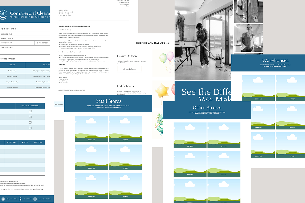COMMERCIAL CLEANING ESTIMATE TEMPLAT, a Marketing Template by Daring Digies (Photo 3 of 5)