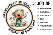 Whimsical Spring Teddy Bear Clipart, an Illustration by Craft Nest (Thumbnail 2 of 11)