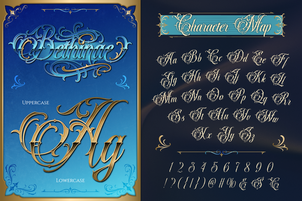 Bethinae, a Blackletter Font by Burntilldead (Photo 2 of 12)