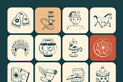 Persian Art Drawing Set, an Outline Icon by Vectors Market (Thumbnail 7 of 8)