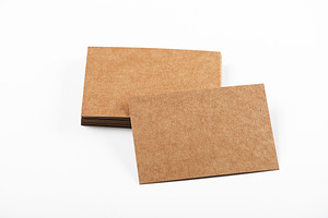 Brown business card on blanoo background mockup isolated stock photo