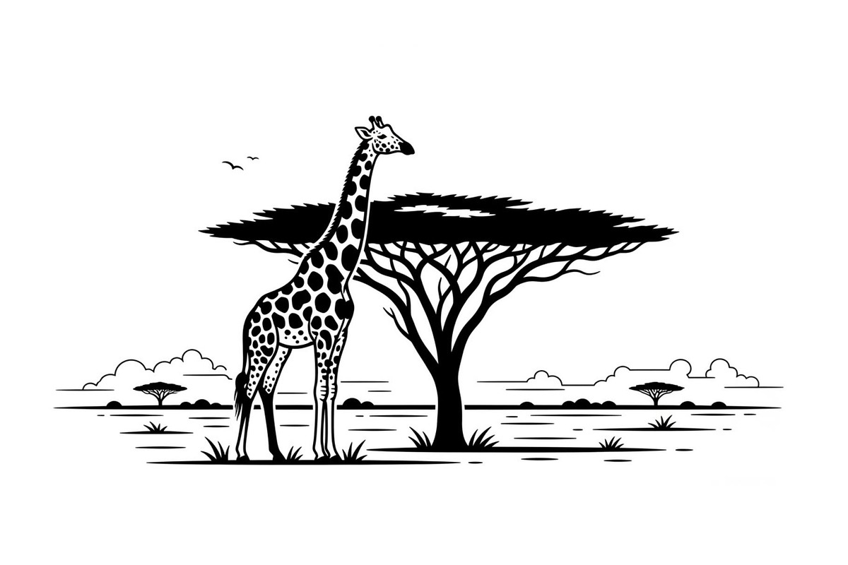 Giraffe Safari Silhouette Vector Bun, an Illustration by Designer_Momina (Photo 35 of 51)