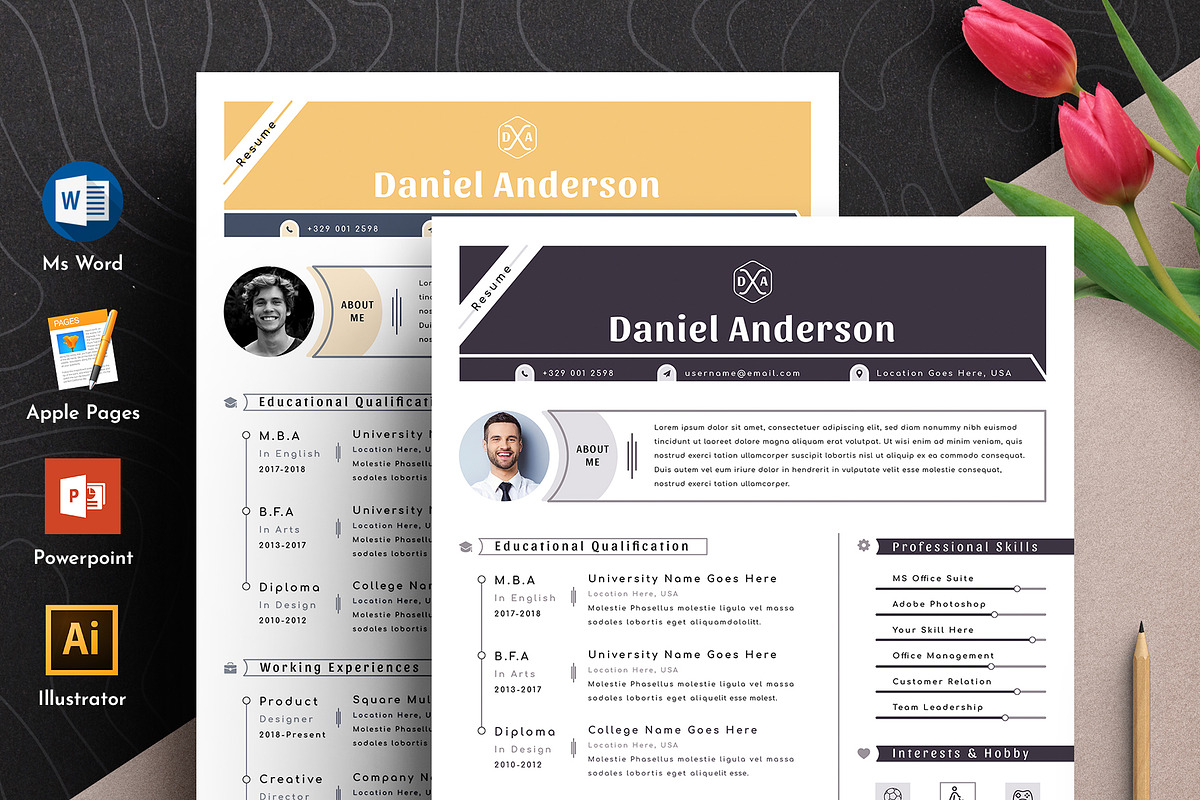 Resume Cv Template Word Apple Pages, a Resume Template by Tbunny (Photo 1 of 7)