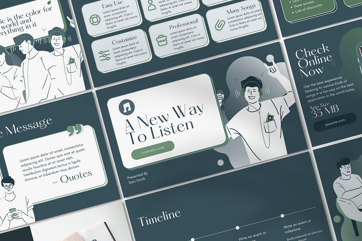 Flat Illustration Canva Presentation, a Presentation Template by Palm Creatives (Photo 1 of 8)
