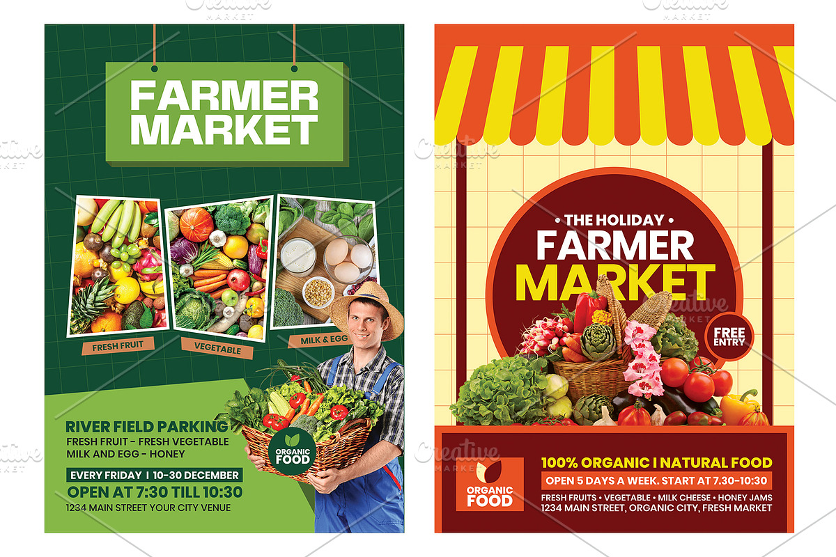 Farmer market flyer template bundle, a Flyer Template by Yunus Ahmad (Photo 3 of 4)