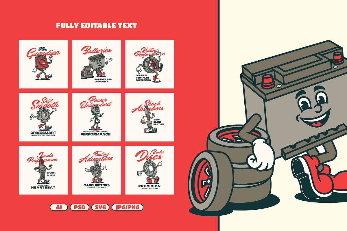 Retro Spare Part Illustration, an Object Illustration by Decoconio Design (Photo 2 of 5)