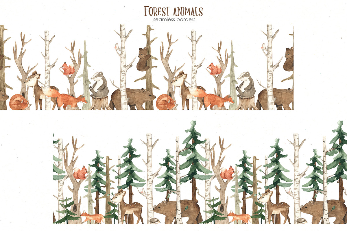 Forest animals watercolor, an Animal Illustration by Marina Ermakova (Photo 11 of 13)