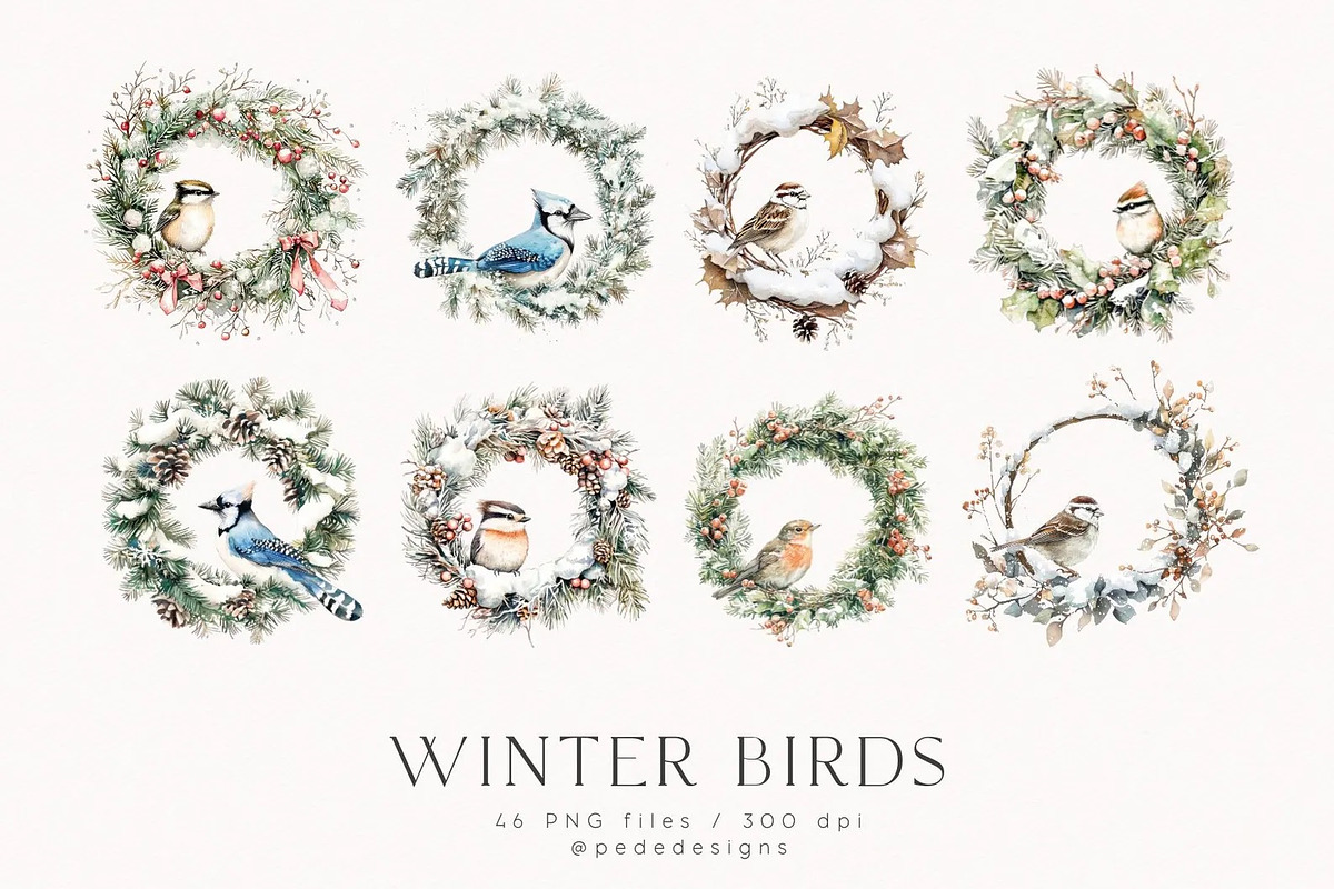 Winter Birds, an Animal Illustration by PeDe Designs (Photo 3 of 6)