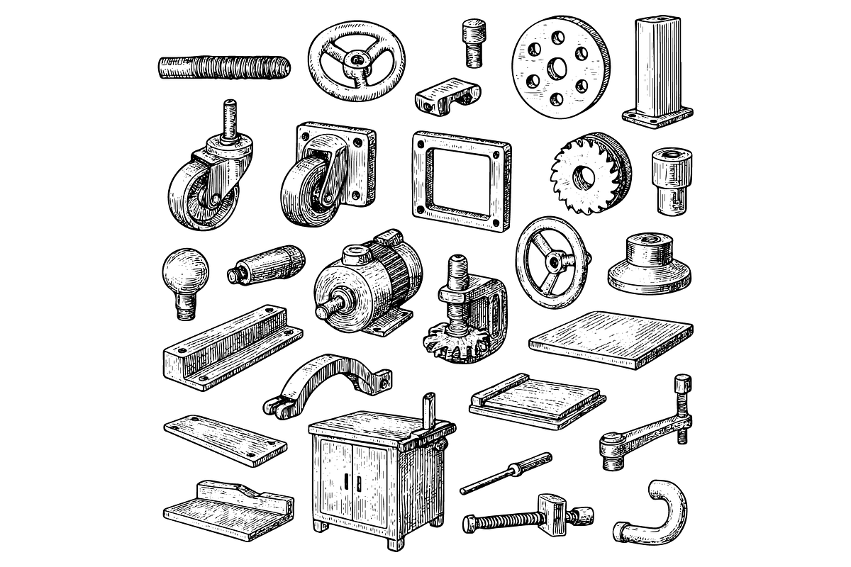 Vintage Industrial Hardware Tools, an Object Graphic by RT Studio (Photo 3 of 3)