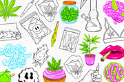 CANNABIS Procreate Stamps, a Brush Add-On by SecondOfJuly (Thumbnail 5 of 6)