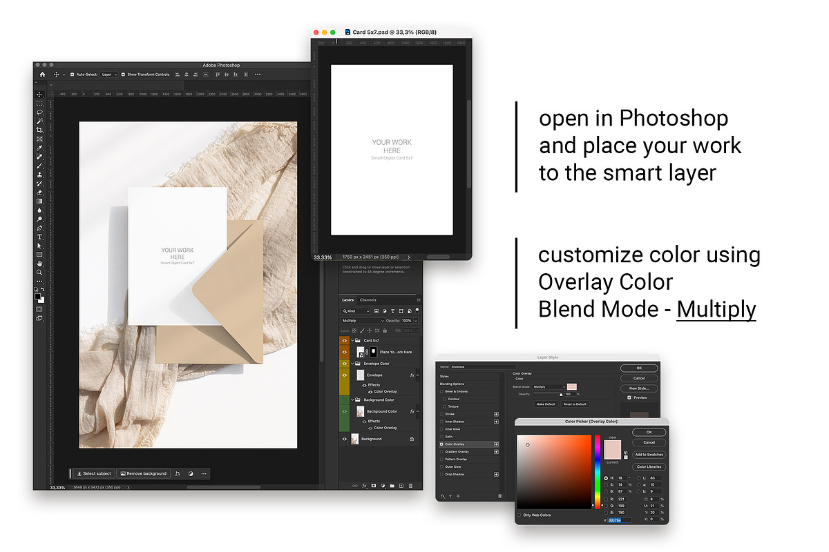 Customizable Card Mockup 5x7 8e b32, an Advertising Mockup by PawMockups (Photo 6 of 12)