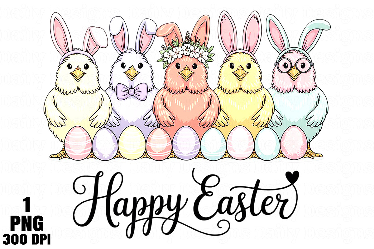 Easter Bunny Farm Chicken PNG, an Illustration by Daily.Designs (Photo 1 of 4)