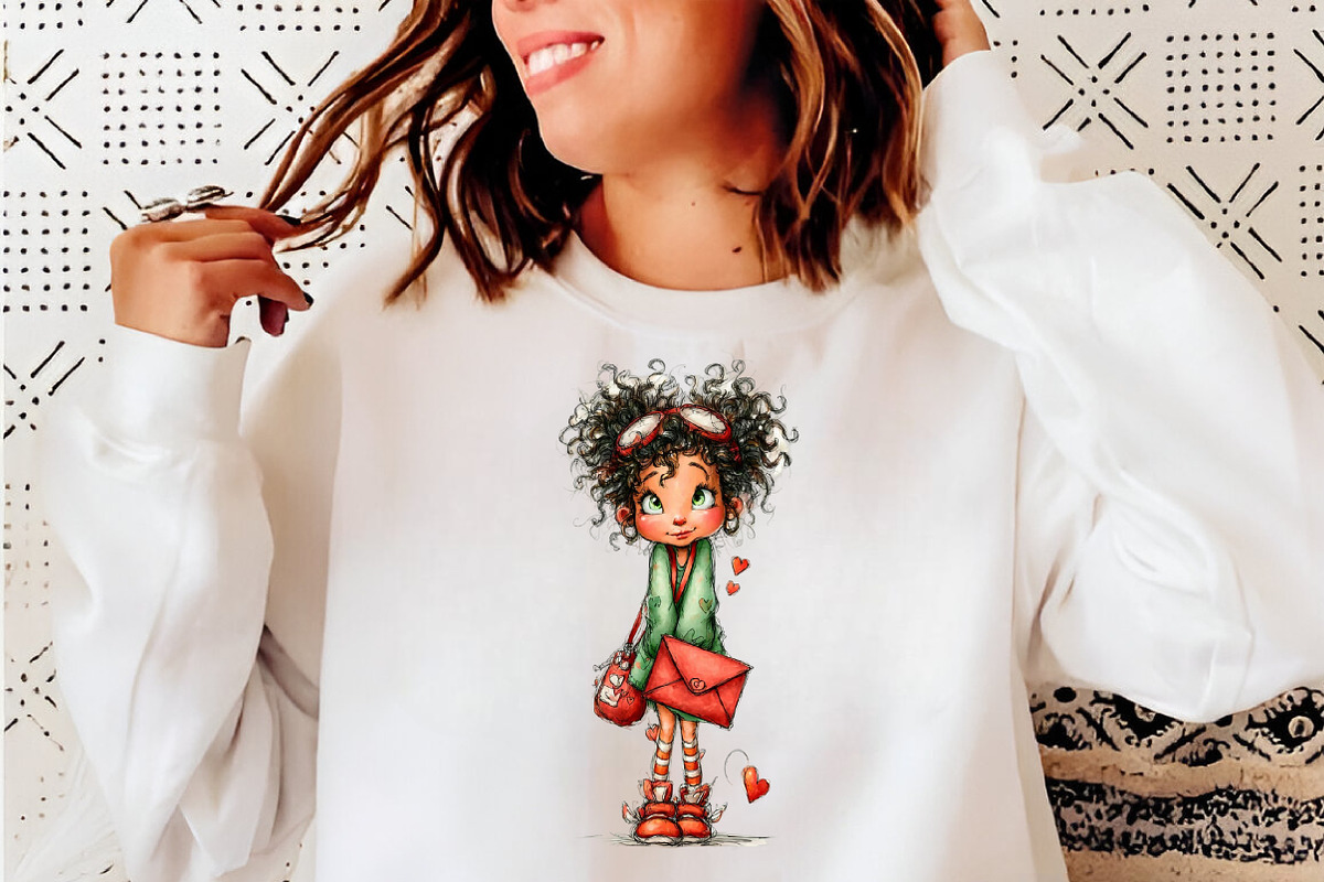 Quirky Valentine Girl Clipart Bundle, an Illustration by SinaCreation (Photo 8 of 11)