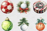 Christmas Sport Balls Sublimation, an Illustration by Black Bird Studio (Thumbnail 3 of 6)