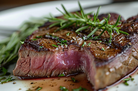 A succulent piece of steak served on, a Photo by Iftikhar Alam