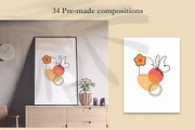 MidCentury 60s 70s Retro Floral set, an Object Graphic by Sofico (Thumbnail 2 of 16)