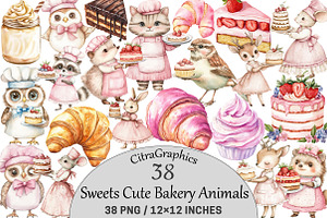 Sweets Cute Bakery Animals, an Illustration by CitraGraphics