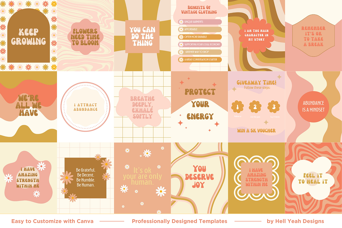 Retro Quotes Instagram Templates, a Templates & Theme by Hell Yeah Designs (Photo 3 of 6)