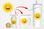 Smiling Sun Clipart, a Graphic by Artnoy (Thumbnail 4 of 5)