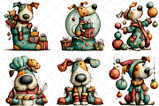 Whimsical Christmas Dog Clipart, an Illustration by Black Bird Studio (Thumbnail 4 of 6)